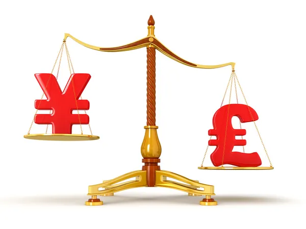 Pound sterling outweeghts Yen — Stock Photo, Image