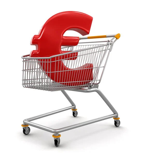 Shopping Cart with Euro — Stock Photo, Image