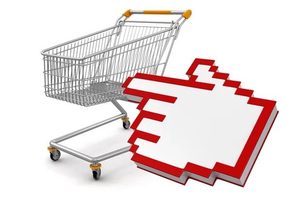 Shopping cartt and Cursor — Stock Photo, Image