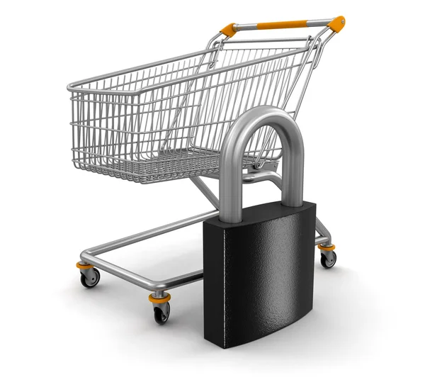 Shopping Cart and lock — Stock Photo, Image