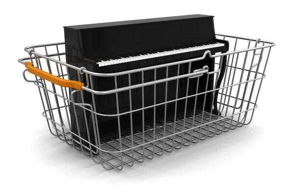 Shopping Basket and Piano — Stock Photo, Image
