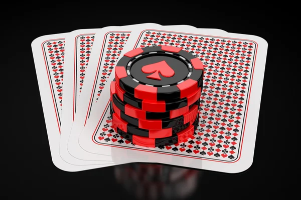 카드와 도박 칩 — 스톡 사진