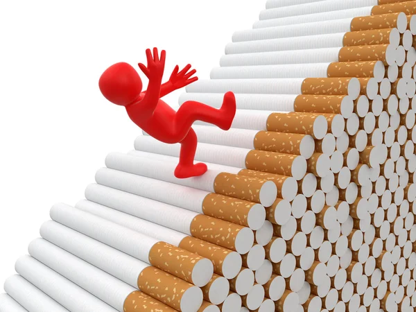 Człowiek spadnie od papierosy — Zdjęcie stockowe