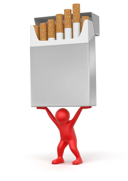 Man and Cigarette Pack — Stock Photo, Image