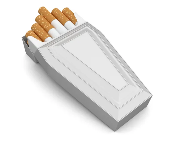 Cigarette and coffin — Stock Photo, Image