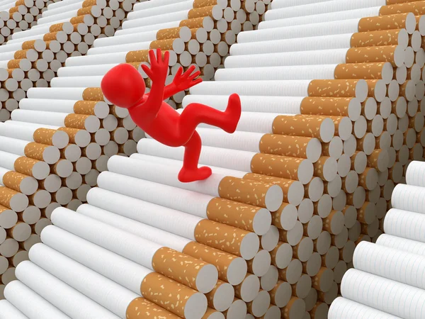 Man falls from cigarettes — Stock Photo, Image