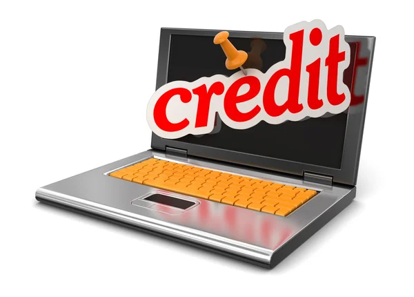 Laptop and credit — Stock Photo, Image