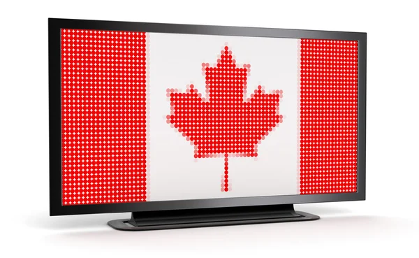 TV avec drapeau du Canada — Photo