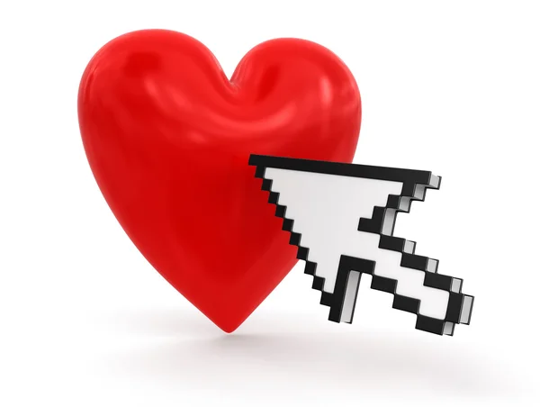 Heart and cursor — Stock Photo, Image