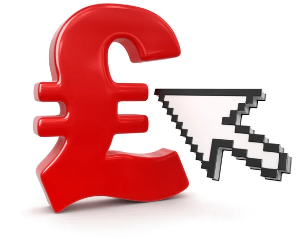 Pound sterling and cursor — Stock Photo, Image