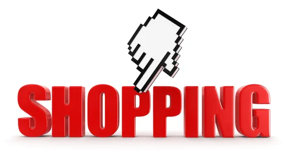 Shopping and cursor — Stock Photo, Image