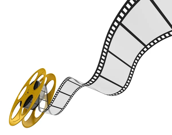 Gold film reel — Stock Photo, Image