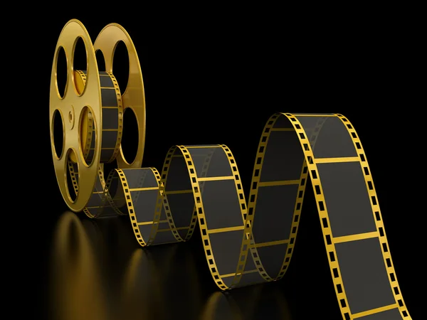 Filmrolle aus Gold — Stockfoto