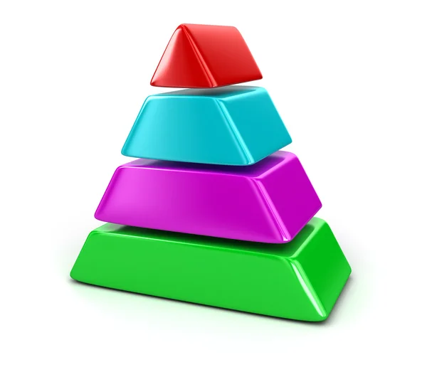 Pirâmide 3D 4 níveis — Fotografia de Stock