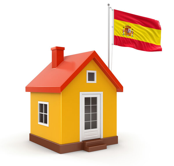 Испанский флаг и дом
