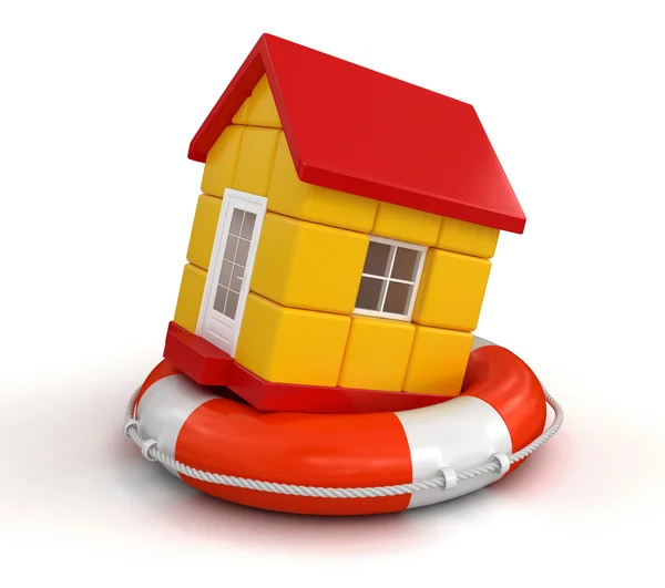 House in lifebuoy — Stock Photo, Image