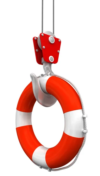 Guindaste levanta Lifebuoy — Fotografia de Stock