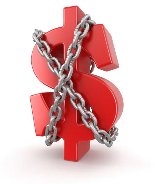 Dollar and chain — Stock Photo, Image