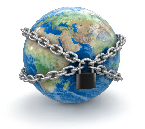 Globe and lock — Stock Photo, Image