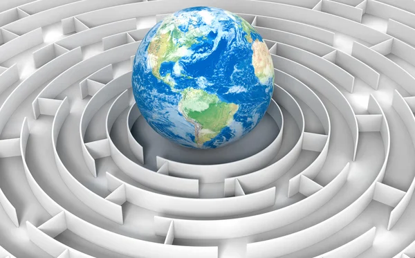 Globe in a maze — Stock Photo, Image