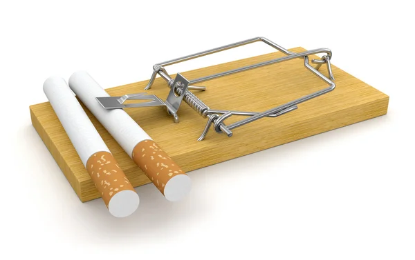 Mousetrap and Cigarettes — Stock Photo, Image