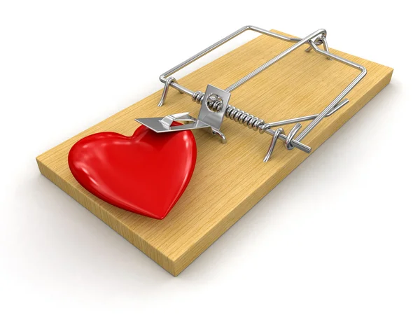 Mousetrap corazón atrapado — Foto de Stock