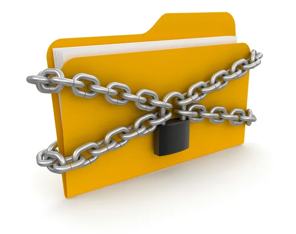 Folder with files and lock — Stock Photo, Image