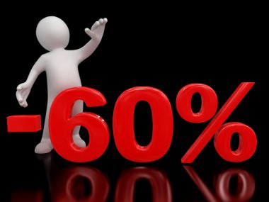 50 kırmızı yüzde sembolü veren insan