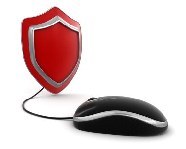 Computer mouse and shield clipart