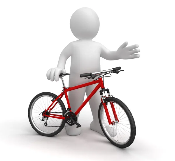 3 d man on bicycle — Stock Photo, Image