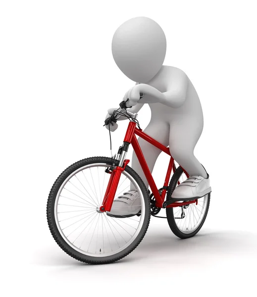 3 d man on bicycle — Stock Photo, Image