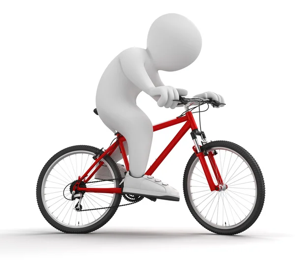 3 d man on bicycle — Stock Photo, Image