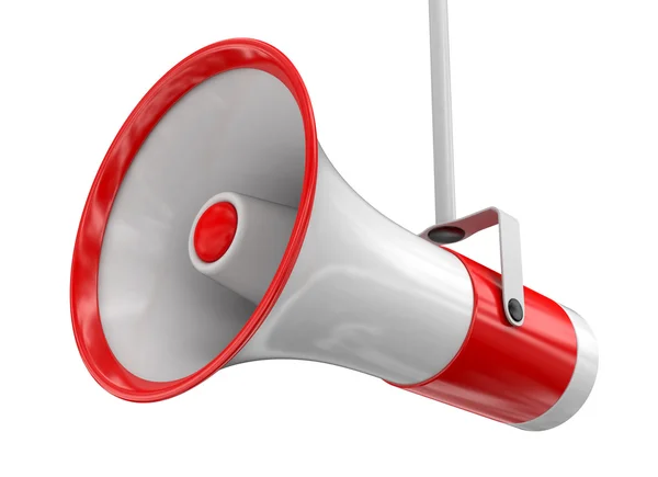 Red and white megaphone — Stock Photo, Image