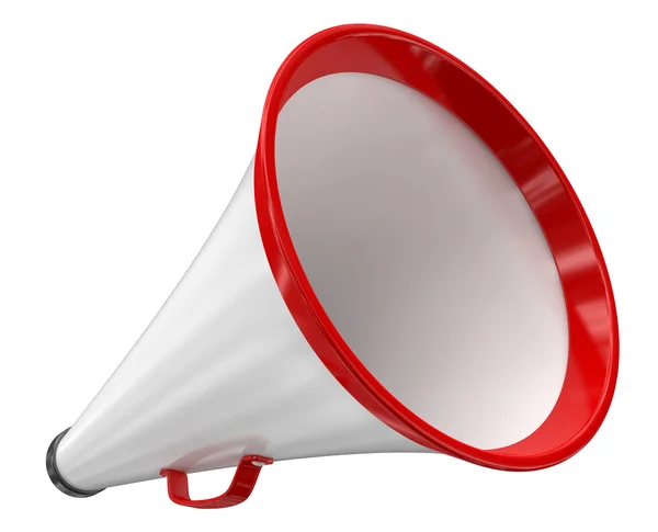 Red and white megaphone — Stock Photo, Image