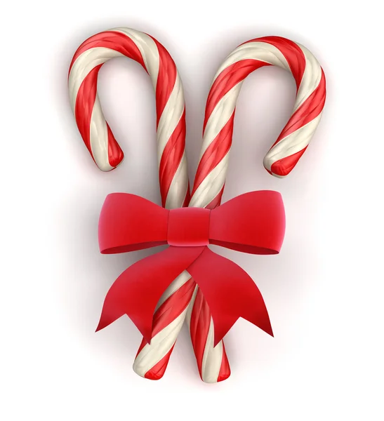 Candy Cane and Celebration Bow — Stock Photo, Image