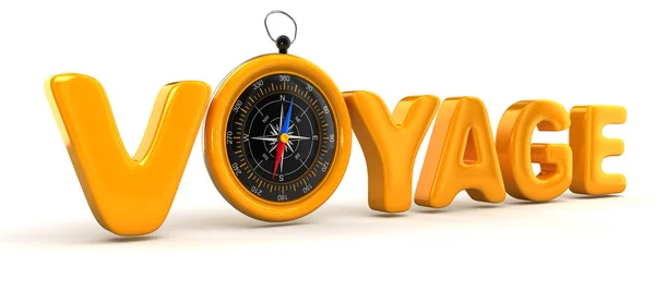 Gold Compass Voyage — Stock Photo, Image
