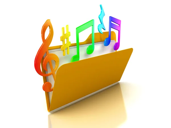Music notes in Folder — Stock Photo, Image