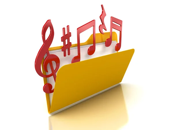 Music notes in Folder — Stock Photo, Image