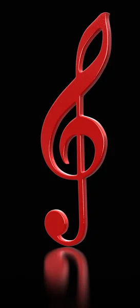 Red treble clef — Stock Photo, Image