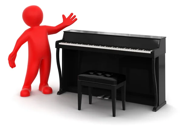 Пианино и человек — стоковое фото
