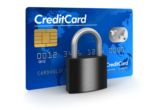 Credit Card and lock — Stock Photo, Image