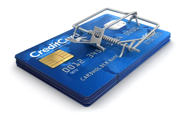 Мышеловка с кредитными картами — стоковое фото