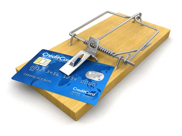 Mousetrap with Credit Card — Stock Photo, Image