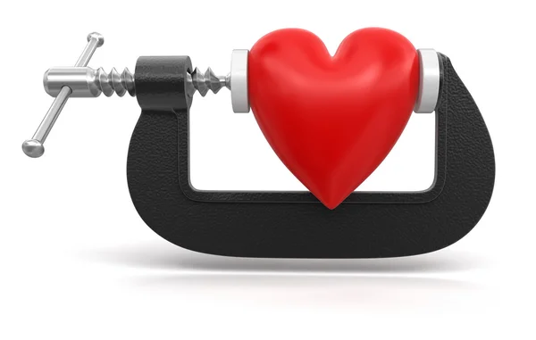 Heart in clamp — Stock Photo, Image