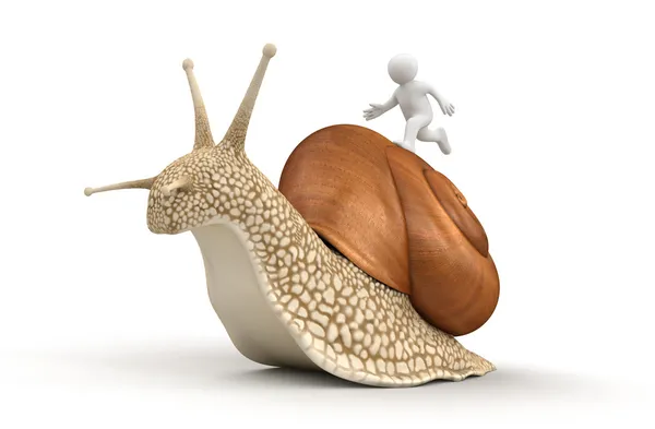Snail and running man — Stock Photo, Image