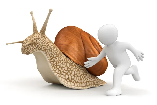 Snail and running man — Stock Photo, Image