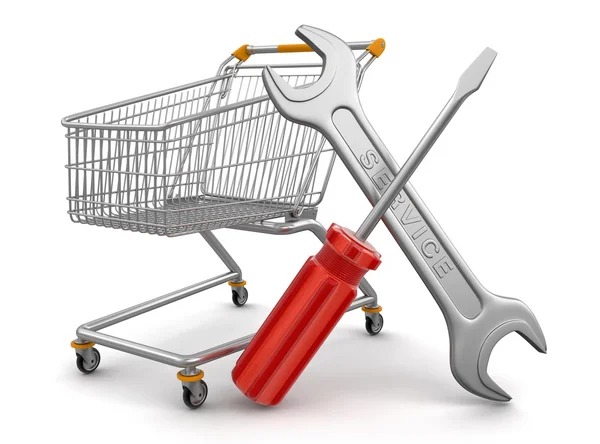 Shopping Cart with Tools — Stock Photo, Image