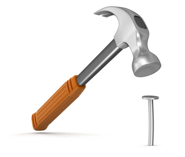 Hammer and nail — Stock Photo, Image