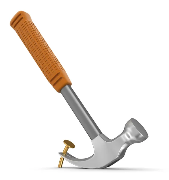 Hammer pulls nails — Stock Photo, Image