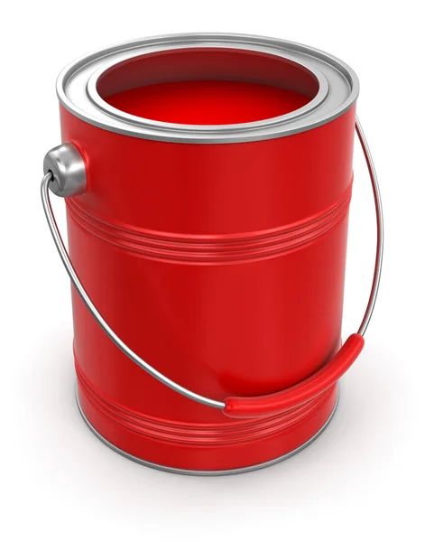 Can with red paint — Stock Photo, Image